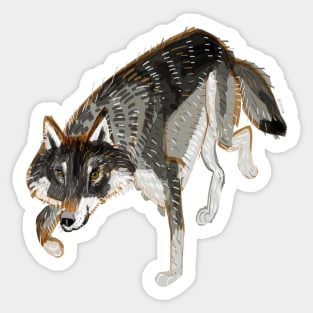 Dark European Wolf Sticker